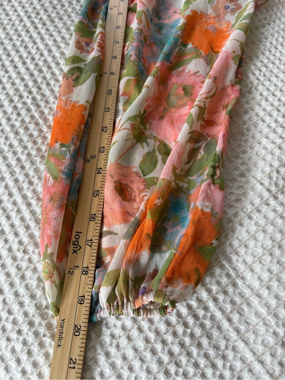 NWT Taylor Floral Tiered Chiffon Mini Dress Long Slv Sz 14 - Pink & Orange - Picture 12 of 16